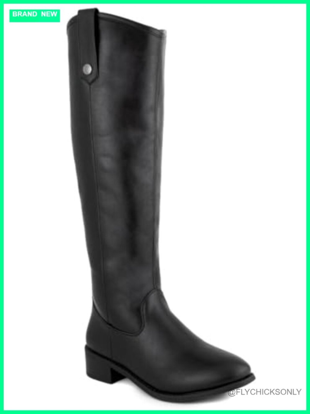 Faux Leather Knee High Riding Boots Memory Foam Wide Calf